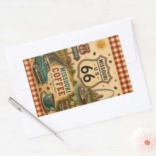 Missouri Route 66 Coffee Bar Decal Gift Rectangular Sticker