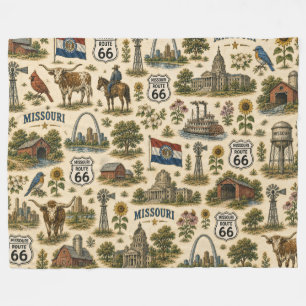 Missouri Route 66 Cosy Gateway Fleece Blanket
