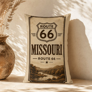 Missouri Route 66 River Lodge Accent Decor Lumbar Cushion