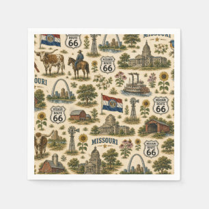 Missouri Route 66 Table Gateway Napkin