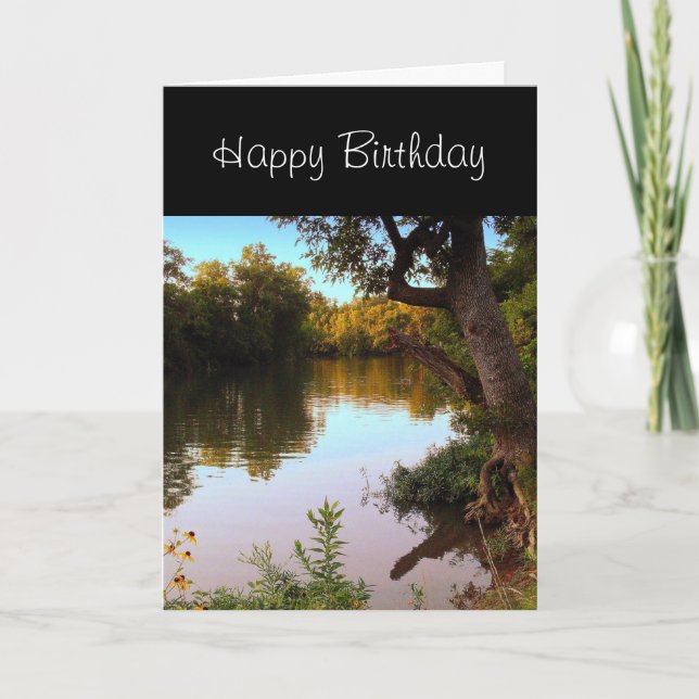 Missouri Shoal Creek at Dusk Birthday for Men Card (Front)
