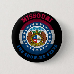 MISSOURI SHOW-ME STATE FLAG 6 CM ROUND BADGE