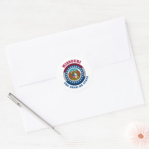 MISSOURI SHOW-ME STATE FLAG CLASSIC ROUND STICKER