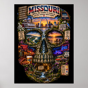 Missouri Skull Art Print State of Mind