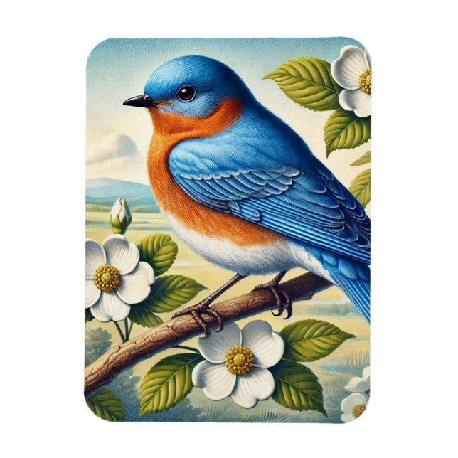 Missouri State Bird Eastern Bluebird Magnet (Vertical)