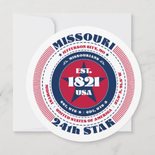 Missouri State Circular Typography Flat Card