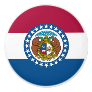 Missouri State Flag Ceramic Knob