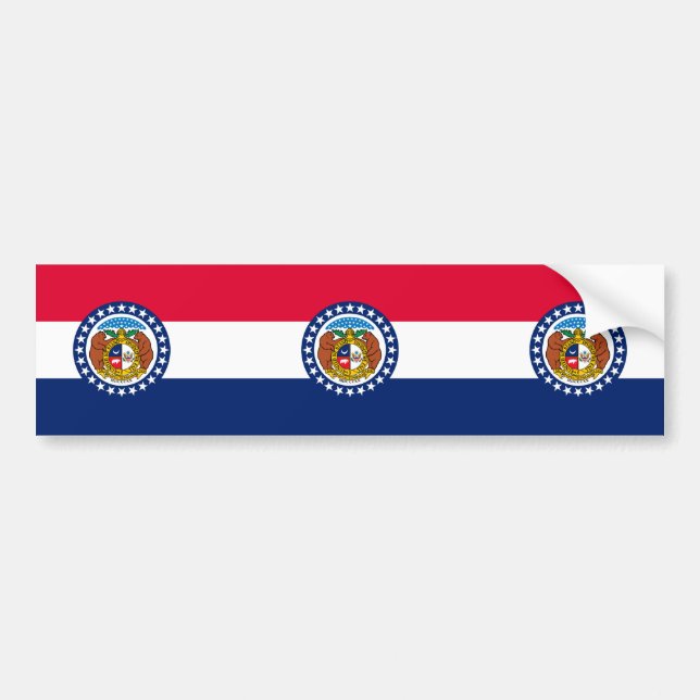 Missouri State Flag Design Bumper Sticker (Front)