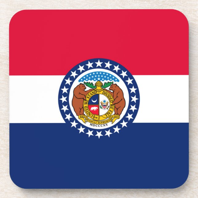 Missouri State Flag Design Coaster (Front)
