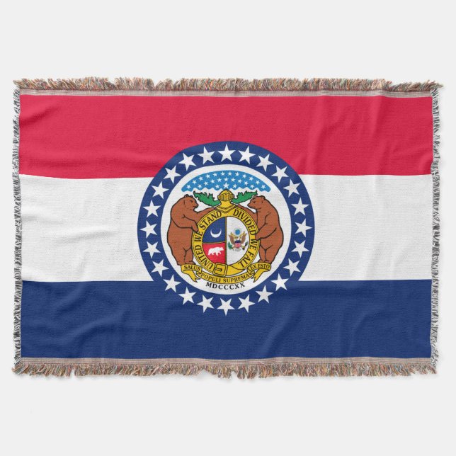Missouri State Flag Design Decor Throw Blanket (Front)
