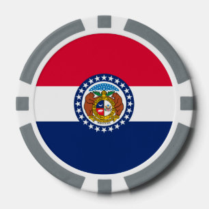 Missouri State Flag Design Poker Chips