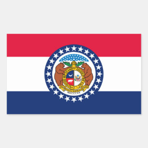 Missouri State Flag Design Rectangular Sticker