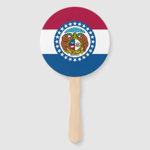 Missouri State Flag Hand Fan