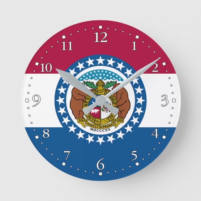 Missouri State Flag Round Clock (Front)