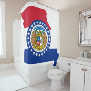 Missouri State Flag Shower Curtain