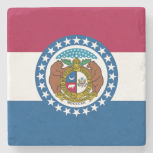 Missouri State Flag Stone Coaster