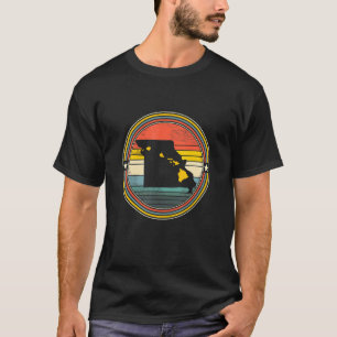 Missouri State Hawaii Roots Origine State Map Retr T-Shirt
