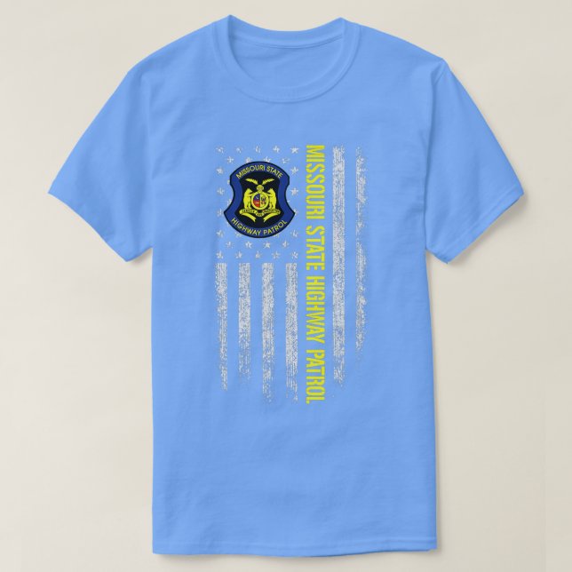 Missouri State Highway Patrol American Flag 1  T-Shirt (Design Front)