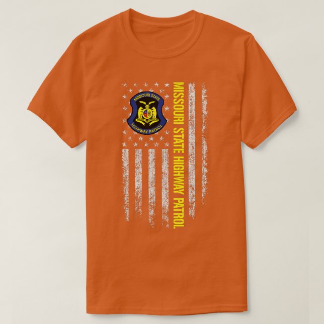 Missouri State Highway Patrol American Flag  T-Shirt (Design Front)