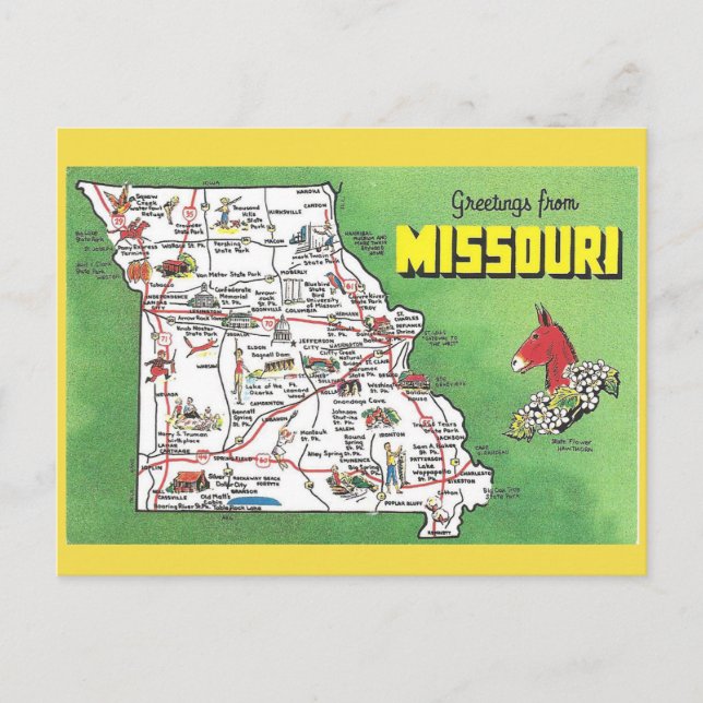 Missouri State Map Postcard (Front)