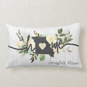 Missouri State Personalised Your Home City Rustic Lumbar Cushion