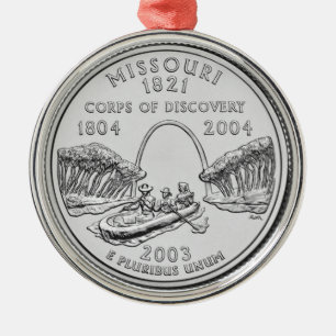 Missouri State Quarter Metal Tree Decoration