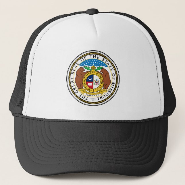 Missouri state seal america republic symbol flag trucker hat (Front)