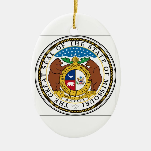 Missouri State Seal Ceramic Tree Decoration (Front)