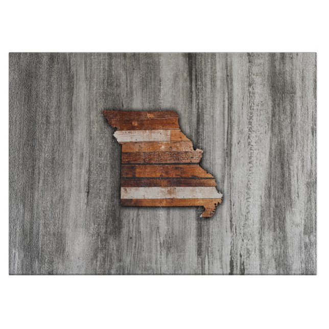 Missouri State Shape Rustic Cutting Board (Front)