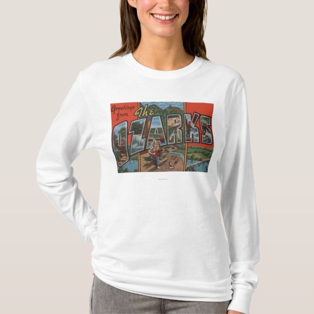 Missouri - The Ozarks - Large Letter Scenes T-Shirt (Front)