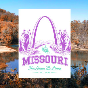 Missouri The Show Me State Est. 1821 Bear Postcard