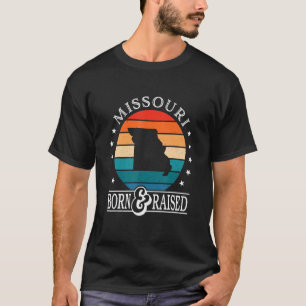 Missouri Usa Born & Raised Retro Us State Pride T-Shirt