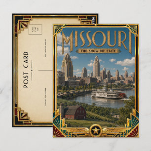 Missouri Vintage Art Deco Golden Age Postcard