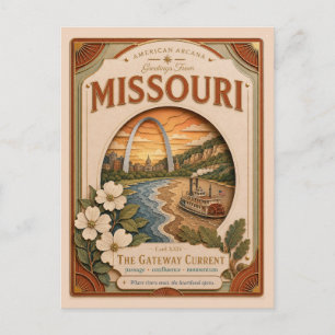 Missouri Vintage Paper Cut American Arcana Postcard