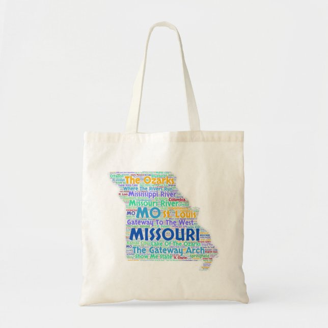 Missouri Word Cloud Tote Bag (Front)