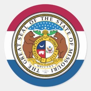 Missourian Flag & Emblem, Flag of Missouri Classic Round Sticker