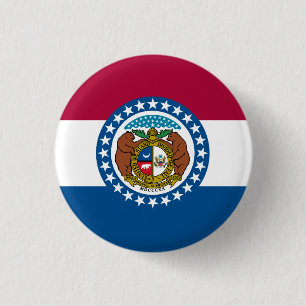 Missourian Flag, Flag of Missouri 3 Cm Round Badge