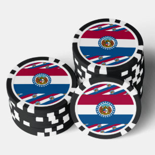 Missourian Flag, Flag of Missouri Poker Chips