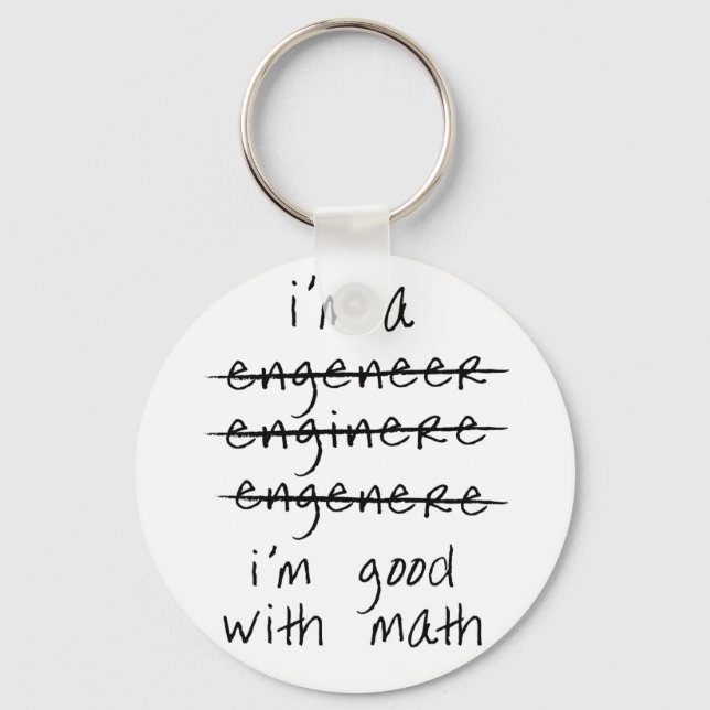 Misspelled Engineer Keychain (Front)