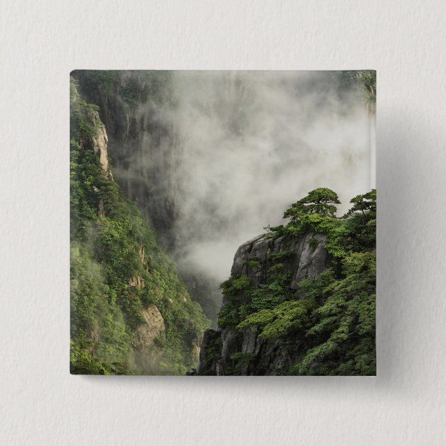 Mist among the peaks and valleys of Grand Canyon 15 Cm Square Badge (Front)