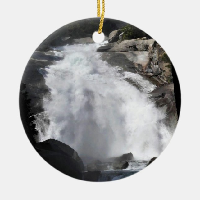 Mist Falls, King's Canyon National Park, CA Ceramic Tree Decoration (Front)