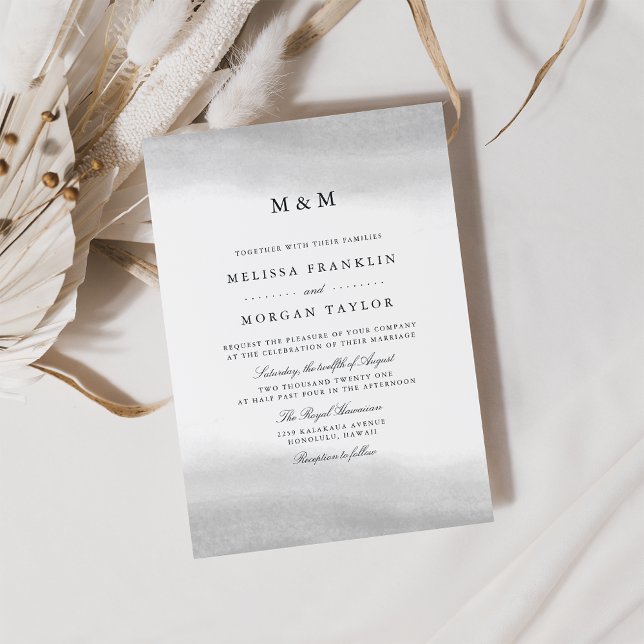 Mist Monogram Wedding Invitation (Creator Uploaded)