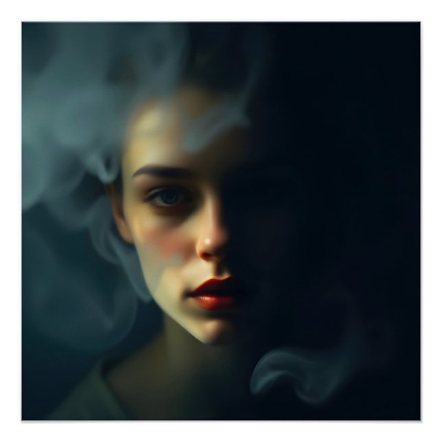 “Mist of Melinoë” – A Spectral Portrait Poster (Front)