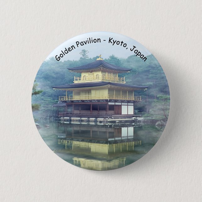 Mist on the Golden Pavilion - Kyoto, Japan 6 Cm Round Badge (Front)