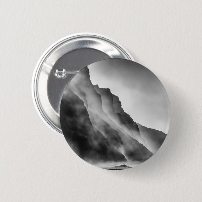 Mist on the rocks 6 cm round badge (Front & Back)