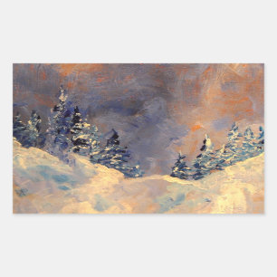Mist on the Snow Peak 2009 Rectangular Sticker