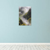 Mist rising from mountainside after spring rain, canvas print (Insitu(Wood Floor))