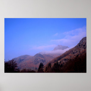 Mist The Langdale Pikes Lake District England Poster