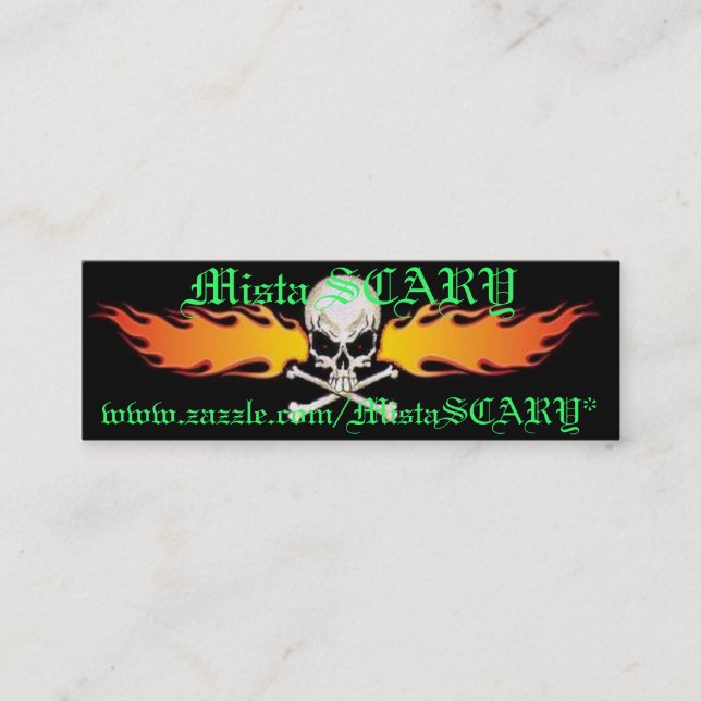 Mista SCARY Skull & Flames Profile Business Card (Front)