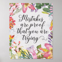 Mistakes are proof you are trying classroom gift
